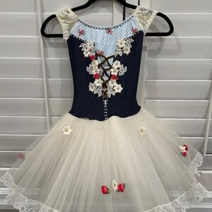 Blue and cream ballet tutu